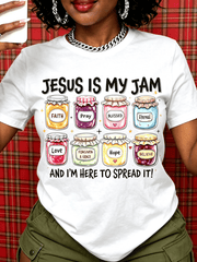 Jesus Is My Jam And Im Here To Spread It Faith Prayer Blissed Eternal Love Grace Hope Believe Christian T Shirt For Women Religious Gift Idea Church Wear Inspirational Message