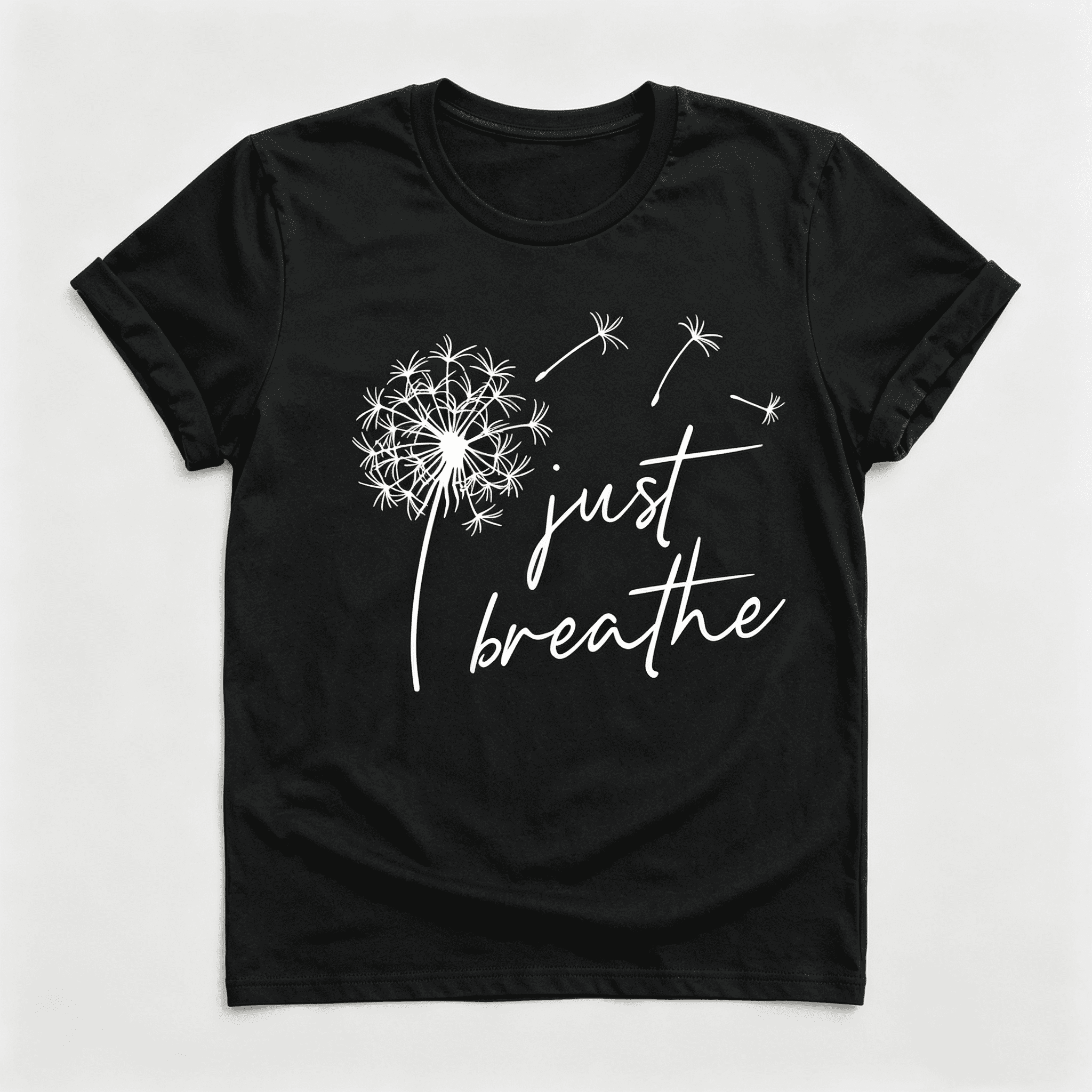 Just Breathe Dandelion T-Shirt | Minimalist Wellness Graphic Tee