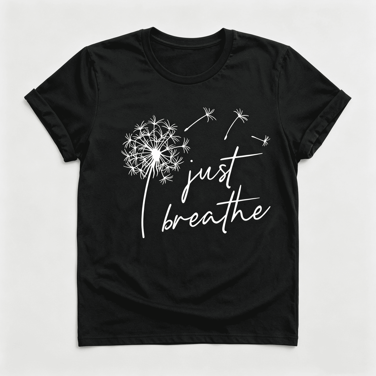 Just Breathe Dandelion T-Shirt | Minimalist Wellness Graphic Tee