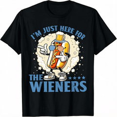 Just Here For The Wieners Funny Hot Dog American Food Unisex T-Shirt