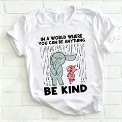Be Kind In A World Where You Can Be Anything Teacher T-Shirt, Be Kind Crew Neck Short Sleeve Tees， Kindergarten Shirt, 100%Cotton Teacher Shirt, Gift For Teacher