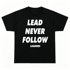 "Lead Never Follow" Vintage Cotton T-Shirt for Men – Casual Daily Streetwear Short Sleeve Tee