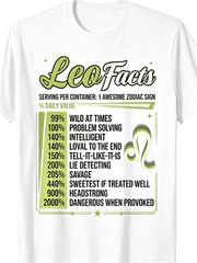 Leo Facts Zodiac Sign Personality Funny Astrology Birthday Gift T-Shirt