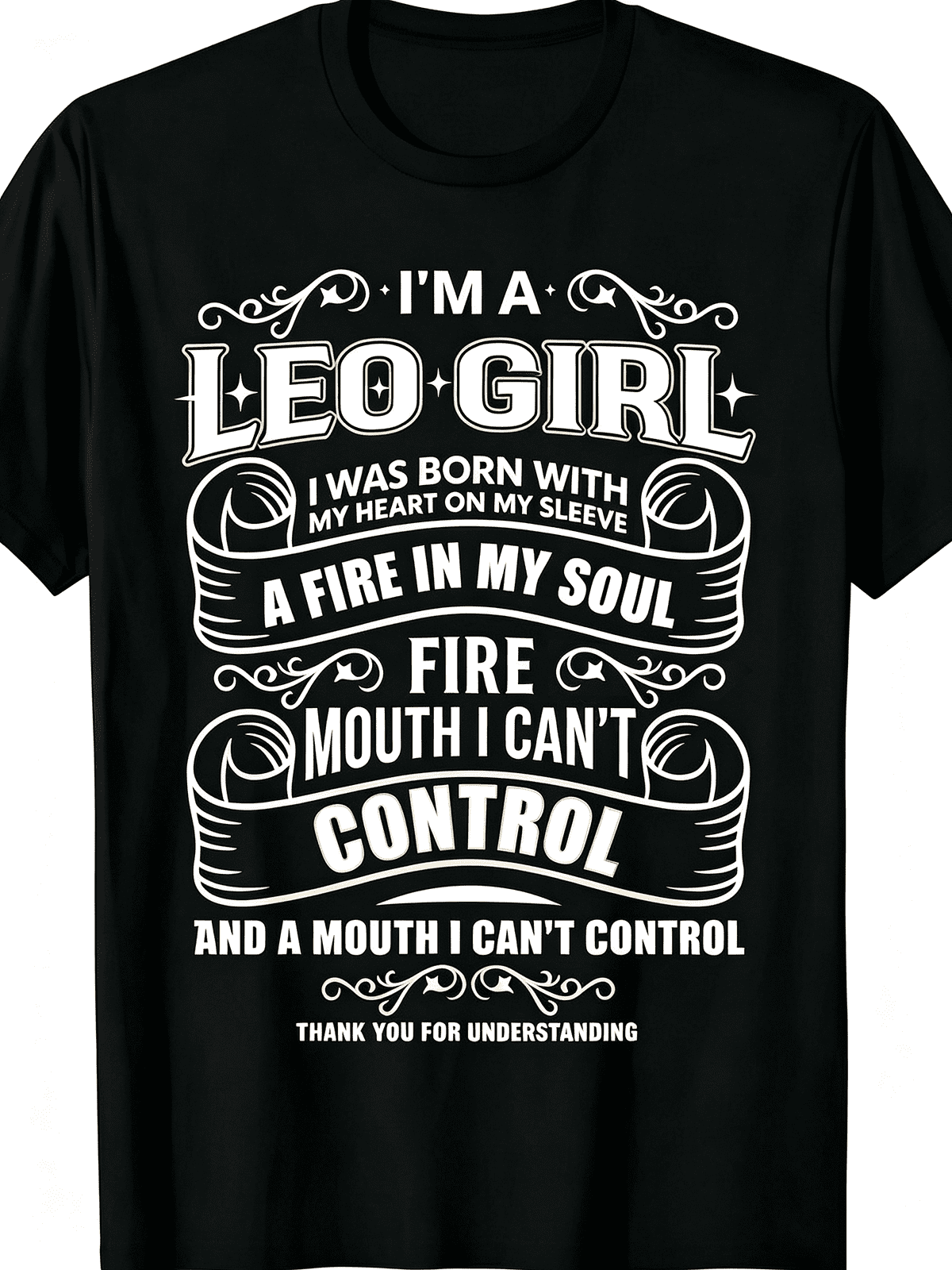 “Leo Girl” Zodiac Graphic T-Shirt – Fire Sign Horoscope Tee for Women, Confident Leo Birthday Statement Top