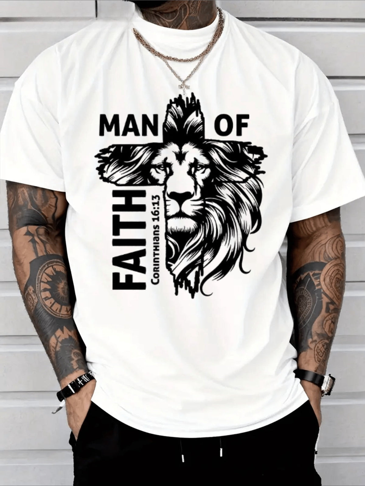 Lion Of Judah Christian God Jesus Cross People Of Faith T-Shirt