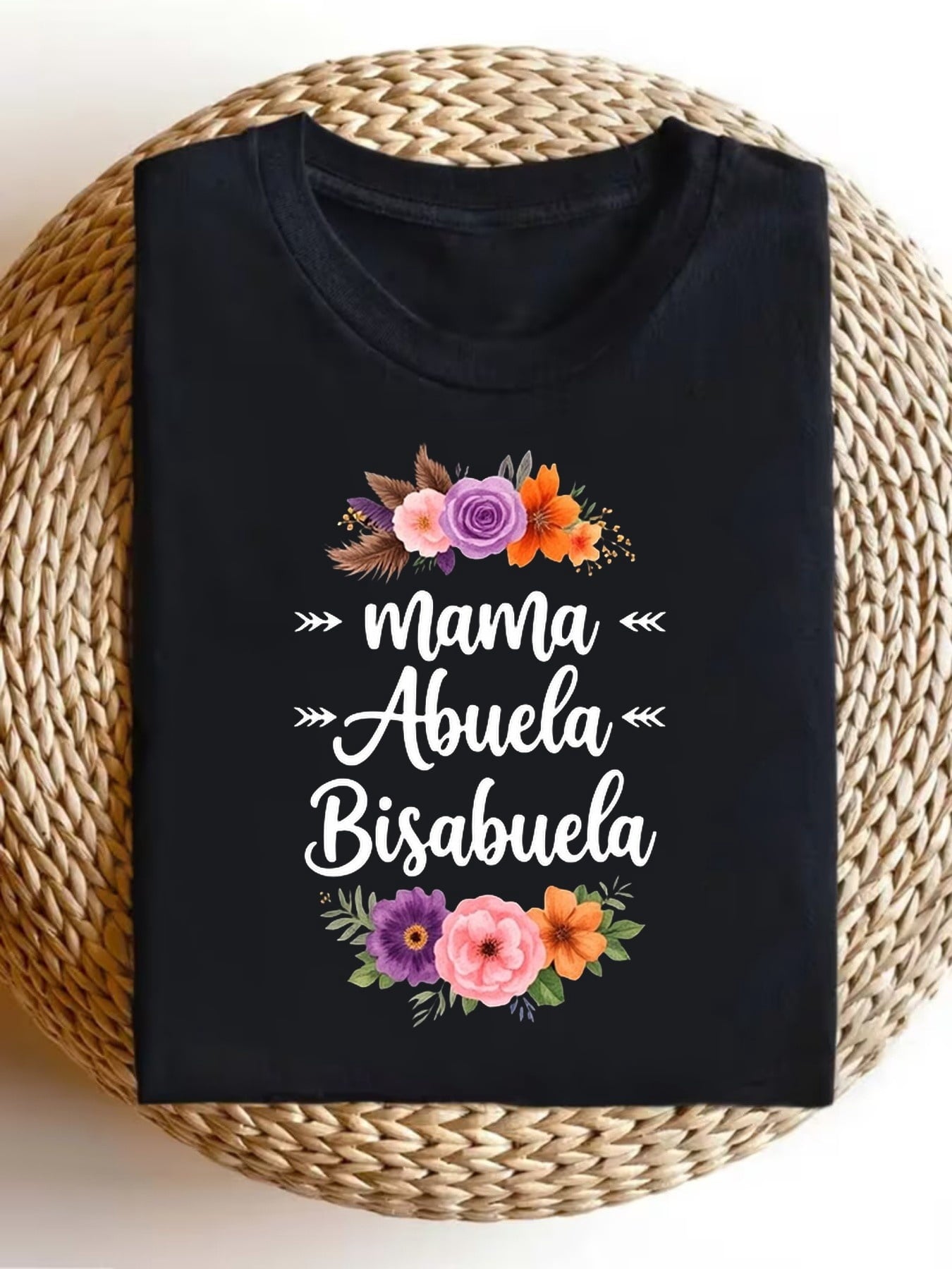 Mama Abuela Bisabuela Floral Hispanic Family Grandma T-Shirt