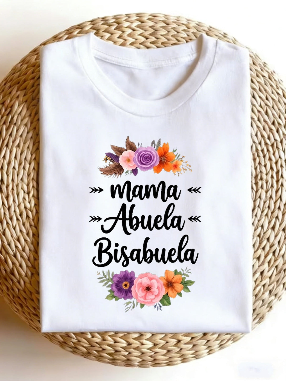 Mama Abuela Bisabuela Floral Hispanic Family Grandma T-Shirt