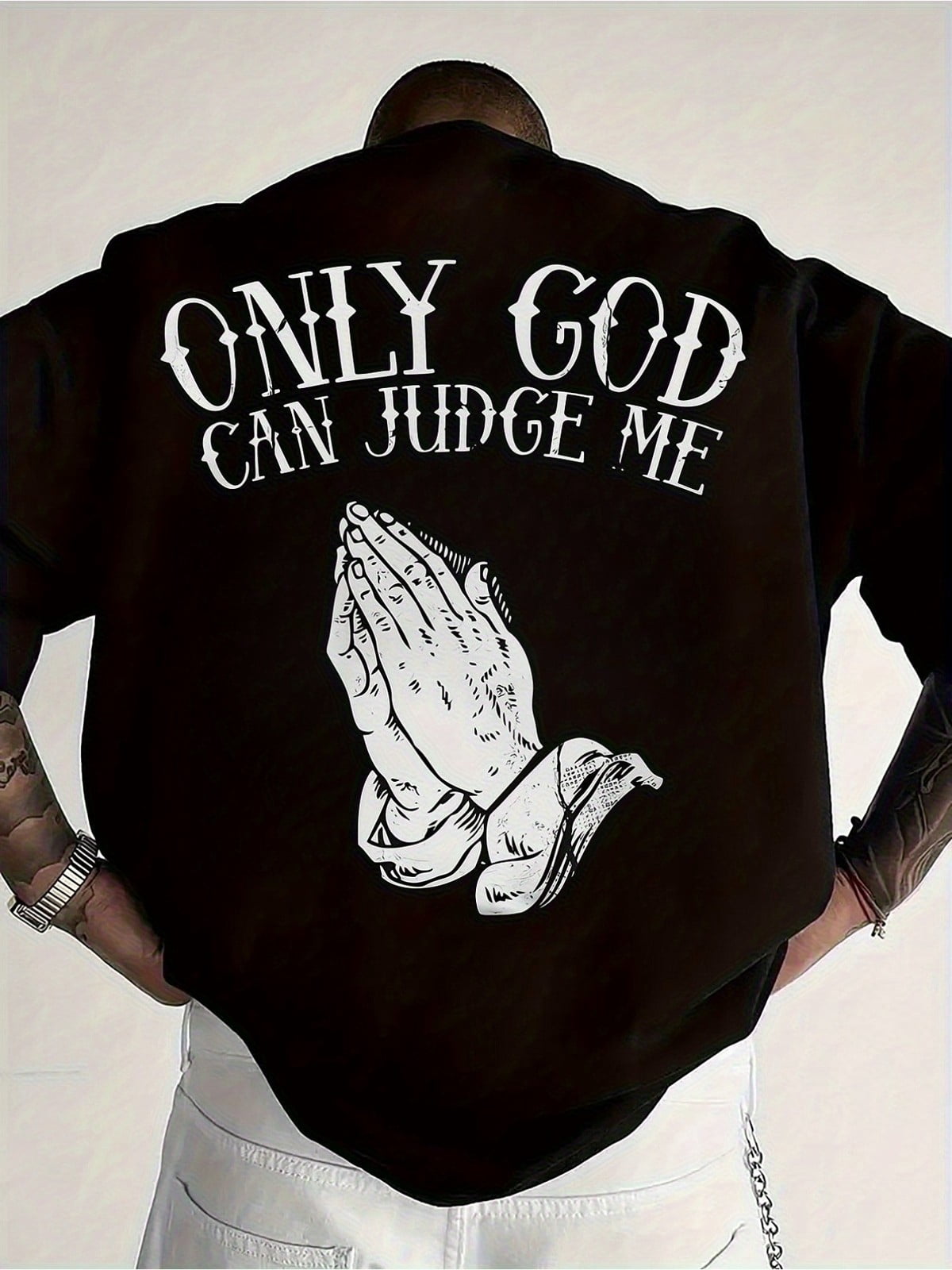 Men'S Casual Short Sleeve T-Shirt - "Only God Can Judge Me" Print