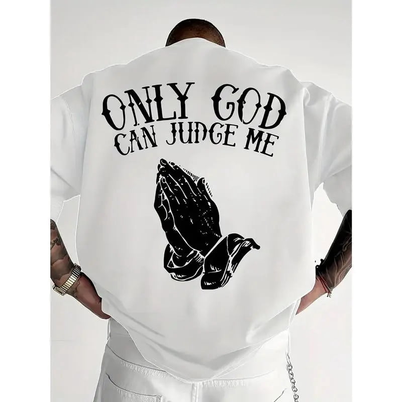 Men'S Casual Short Sleeve T-Shirt - "Only God Can Judge Me" Print