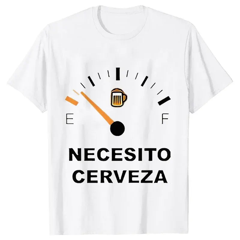 Men'S Casual T-Shirt NECESITO CERVEZA Funny Men Tshirts Short Sleeve Tee Top Clothes For Summer Drinking Beer T Shirt Tops Gifts