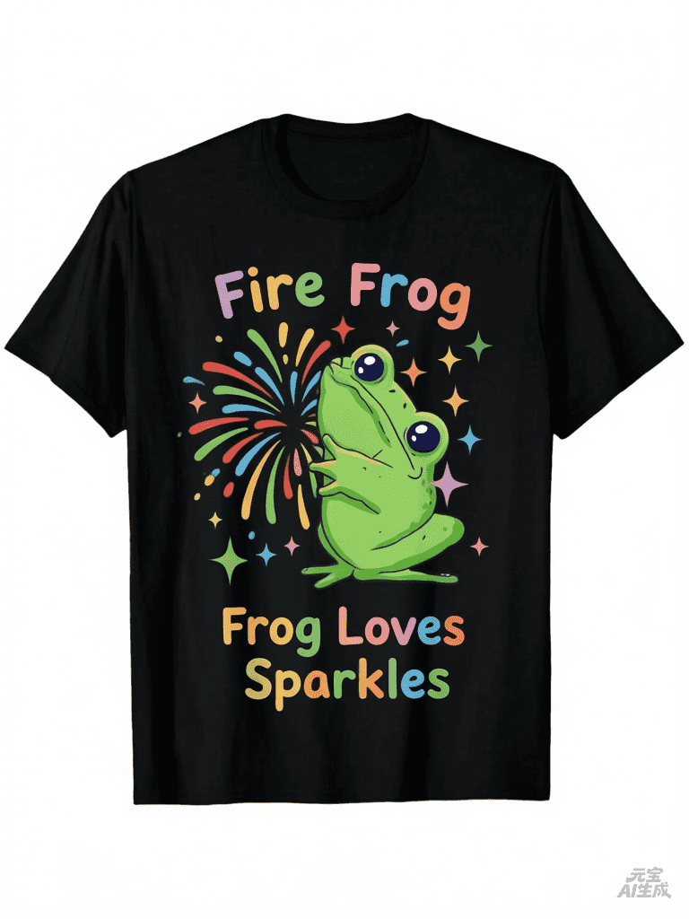 Men'S Funny Fire Frog Matchstick and Flames Graphic T-Shirt | Soft Breathable Black Tee
