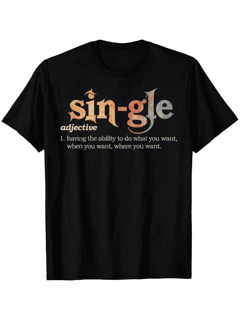 Men Sarcastic Single Again Graphic T-Shirt, Funny Single Humor Crew Neck Short Sleeve Tee, Casual Outdoor Daily Holiday Gift Top