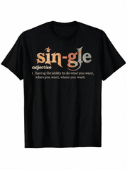 Men Sarcastic Single Again Graphic T-Shirt, Funny Single Humor Crew Neck Short Sleeve Tee, Casual Outdoor Daily Holiday Gift Top