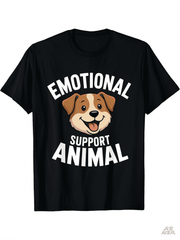 Men' dog Emotional Support Animal TShirt Funny ESA dog Retro Graphic Tee Soft Comfortable Short Sleeve Shirt Suitable for Halloween Christmas Gifts Ocean Lover Apparel