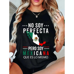 Men's 100% Cotton Loose Simple Comfortable Everyday Fabric Unisex Mexican Flag Graphic Tee