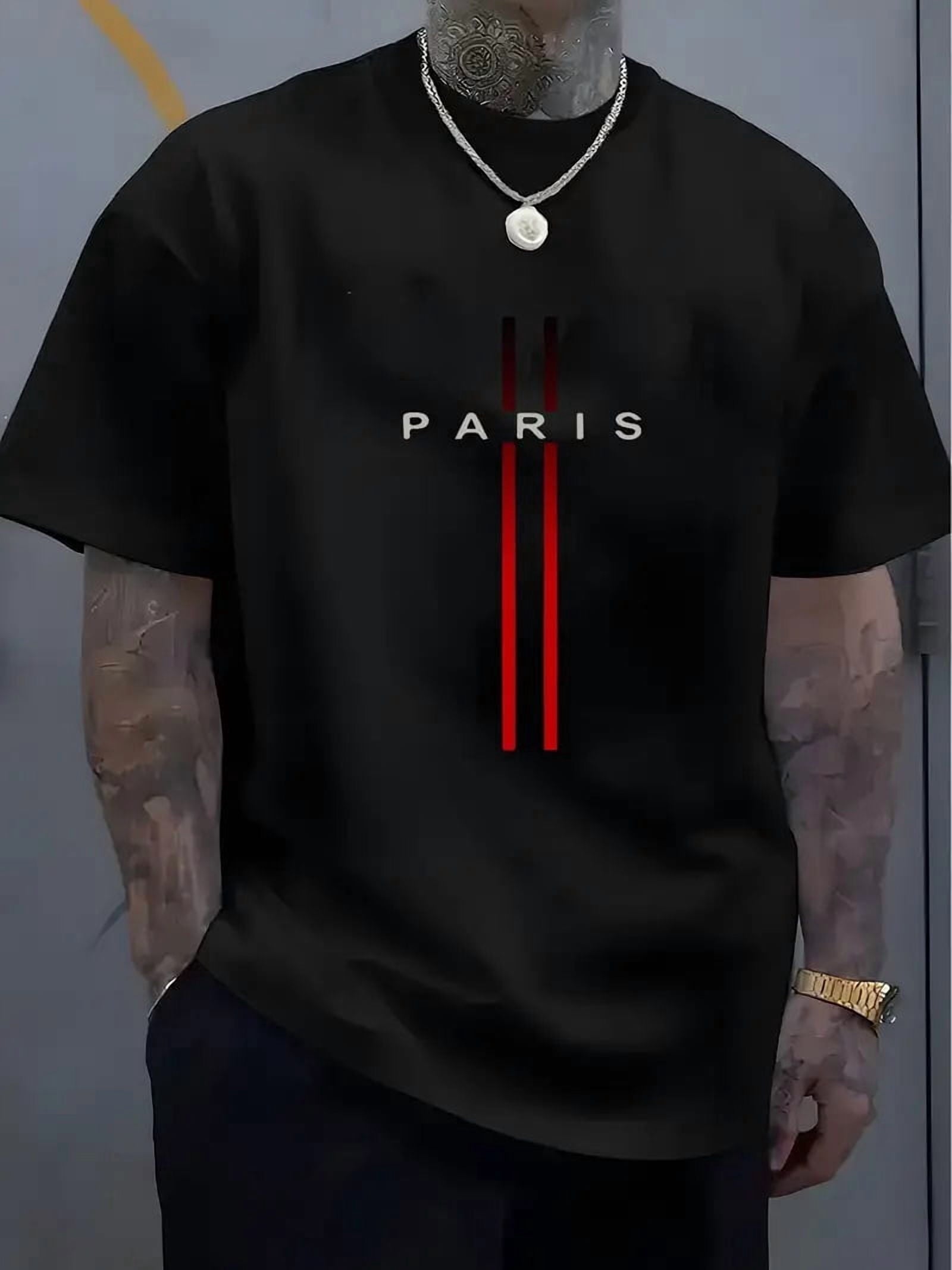 Men's Fashion Casual Crew Neck T-Shirt 100% Cotton Loose Fit Short Sleeved Geometric Pattern Summer Tops White Tees