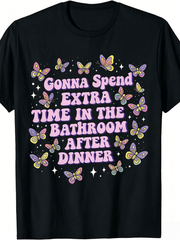 Men's Funny Fart Joke T-Shirt with "I'm Gonna Blow the Bathroom Up After Dinner" Slogan & Gas Cloud Design - Oversized Casual Tee - Offensive Humor Shirt for Parties, Gifts, and Casual Attire