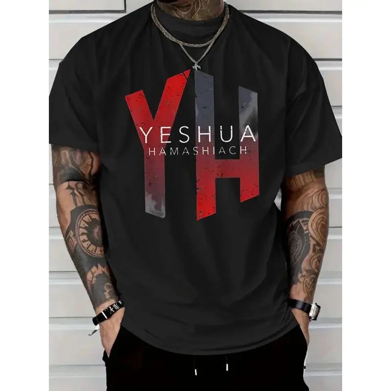 Men's Yeshua Graphic T-Shirt - Classic, Breathable 100% Cotton Tapered Slim Fit Top
