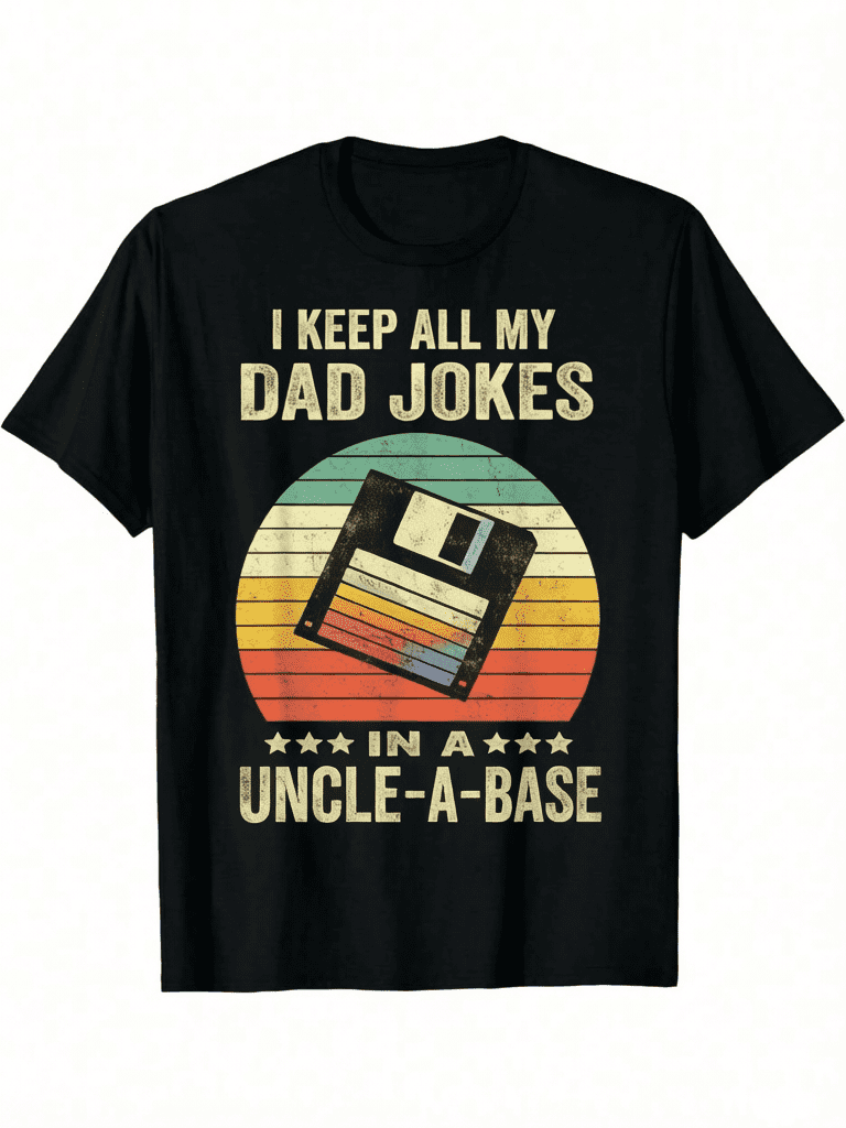 Mens Funny Dad Jokes In Dad-A-Base Vintage For Father's Day T-Shirt