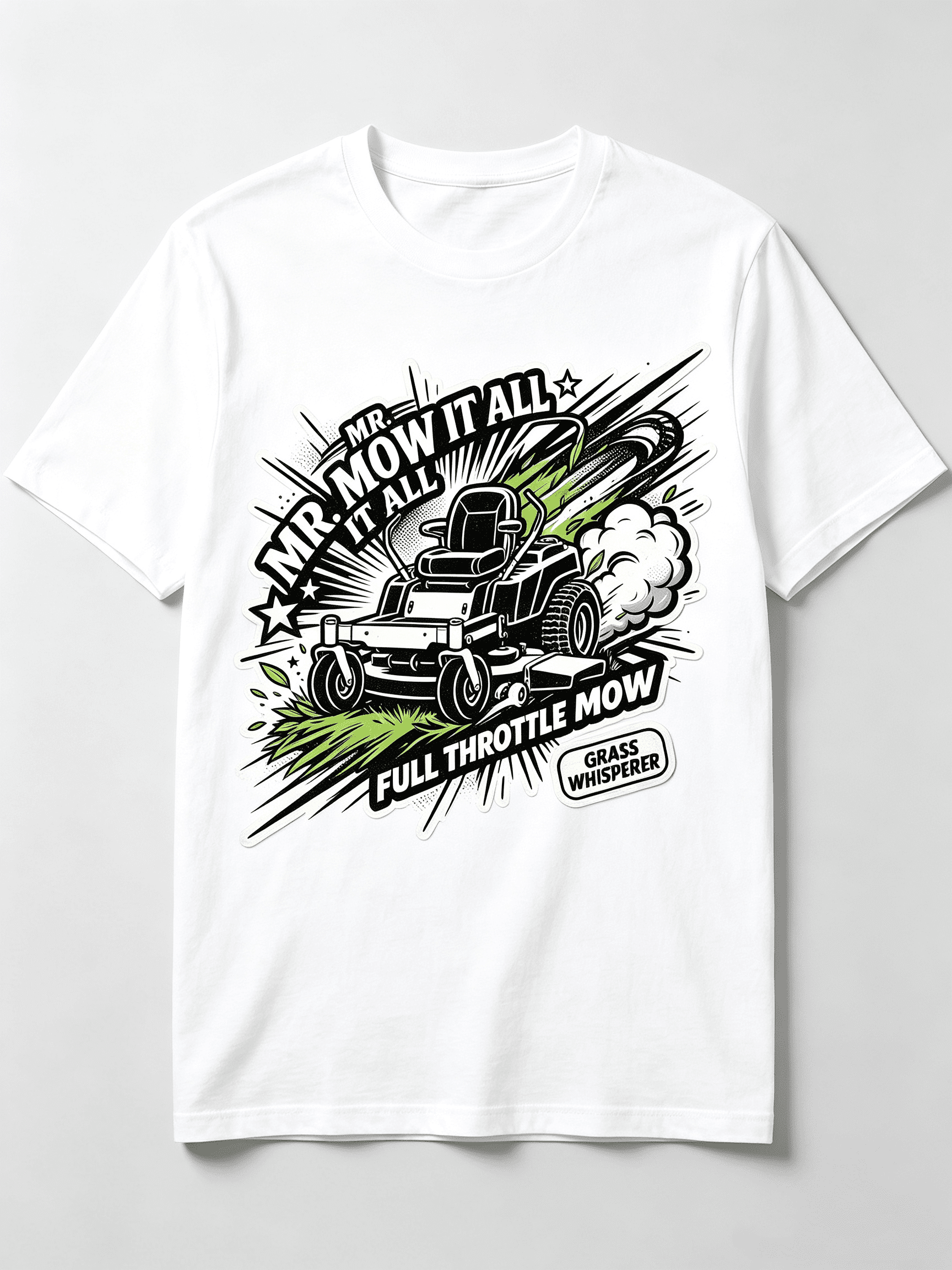 Mr Mow It All Full Throttle Mow Grass Whisperer Zero Turn Mower Retro Graphic Unisex T-Shirt