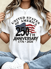 New Patriotic Theme Women's T-Shirt For The 250th Anniversary Of The United States' Founding - 1776-2026 Independence Day Design