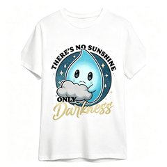 “No Sunshine Only Darkness” Ghost Graphic T-Shirt – Vintage Melancholy Tee, Dark Aesthetic Short Sleeve for Men Women