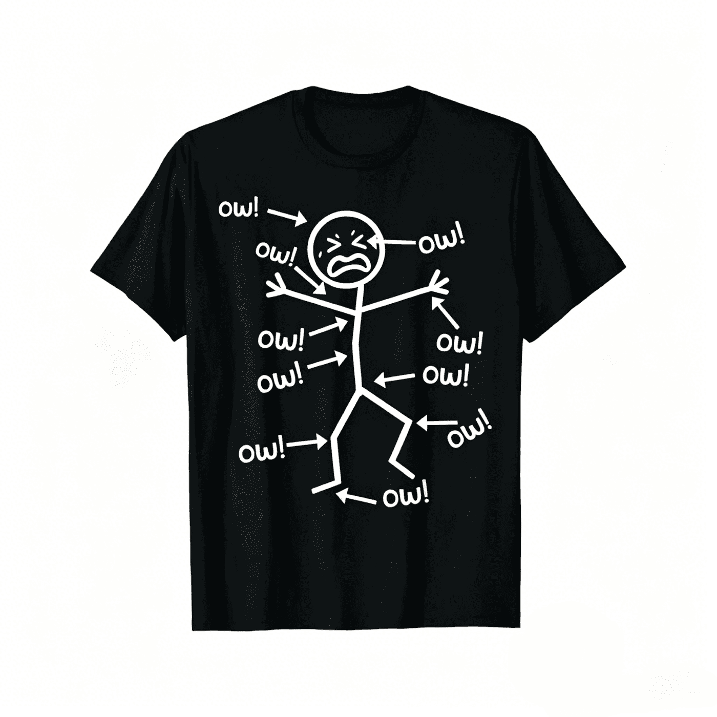 Ow Ow Ow T-Shirt- Funny Chronic Pain Awareness Tee Shirt - Summer Fashion Short-Sleeve Top, Round Neck, Machine Washable, Perfect for Casual Attire, Everyday Tshirt
