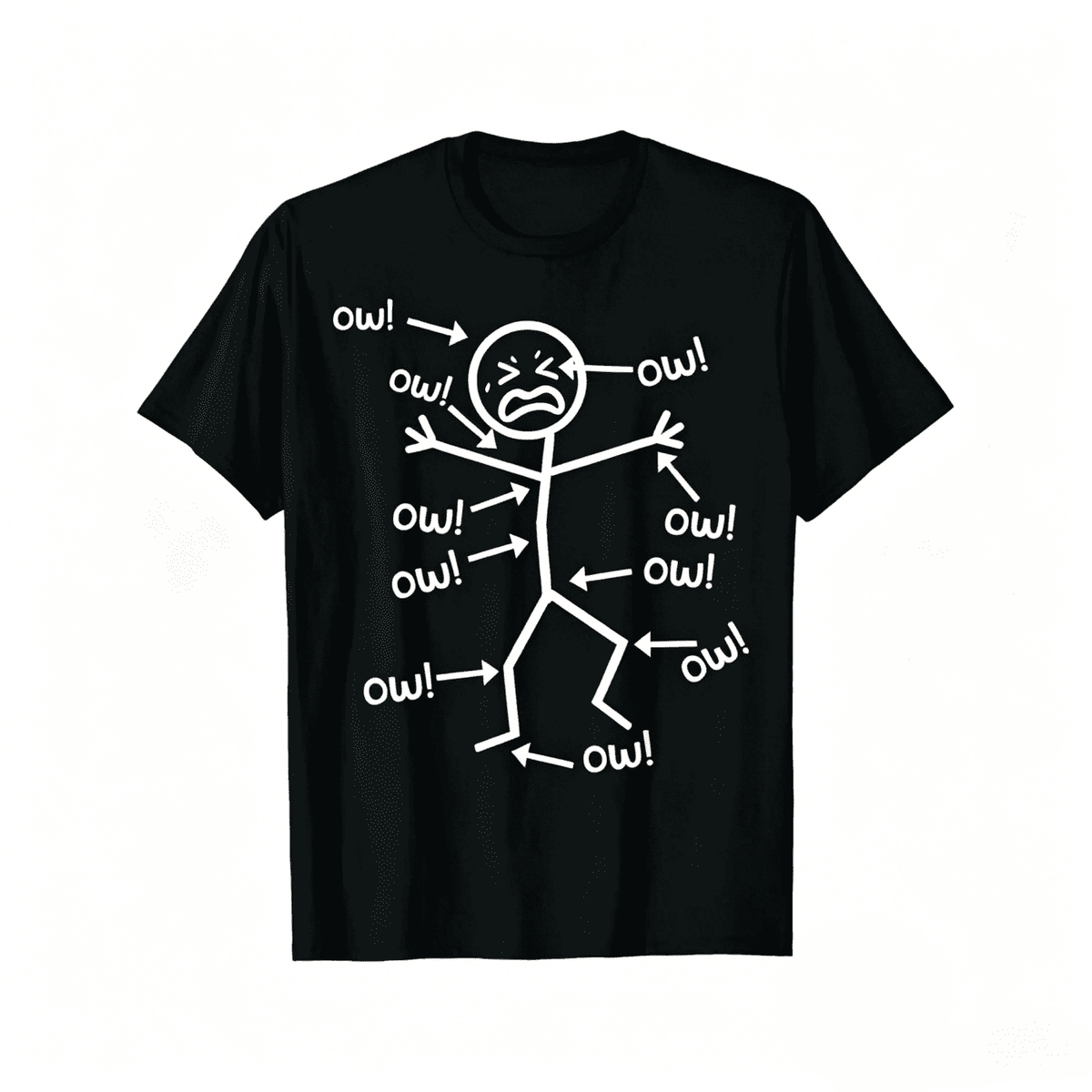 Ow Ow Ow T-Shirt- Funny Chronic Pain Awareness Tee Shirt - Summer Fashion Short-Sleeve Top, Round Neck, Machine Washable, Perfect for Casual Attire, Everyday Tshirt