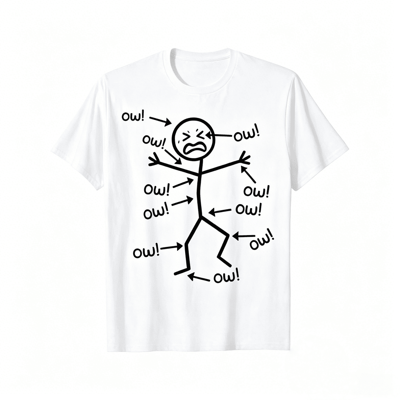 Ow Ow Ow T-Shirt- Funny Chronic Pain Awareness Tee Shirt - Summer Fashion Short-Sleeve Top, Round Neck, Machine Washable, Perfect for Casual Attire, Everyday Tshirt