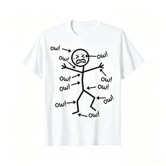 Ow Ow Ow T-Shirt- Funny Chronic Pain Awareness Tee Shirt - Summer Fashion Short-Sleeve Top, Round Neck, Machine Washable, Perfect for Casual Attire, Everyday Tshirt