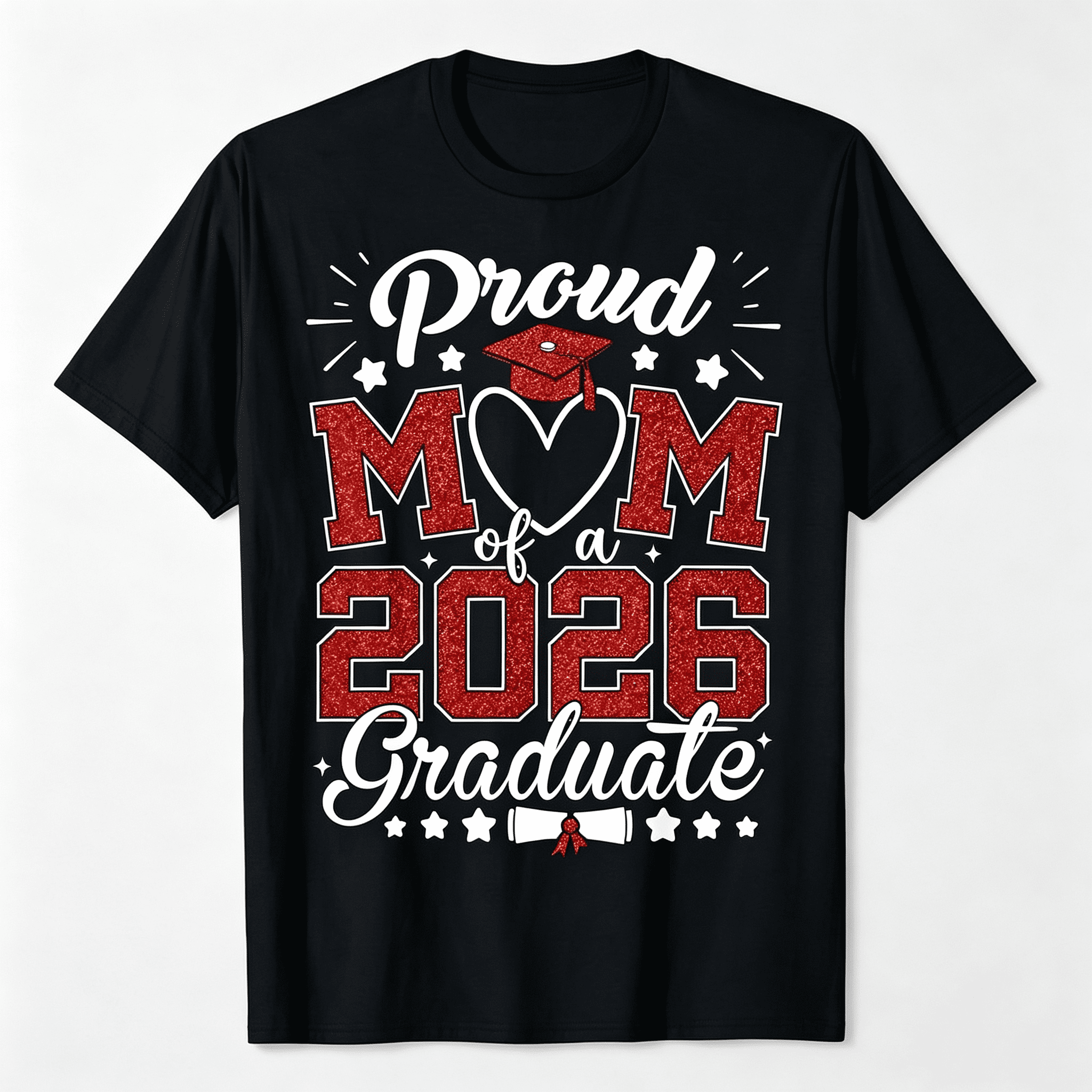 Proud Mom of a 2026 Graduate T-Shirt | Graduation Celebration Graphic Tee
