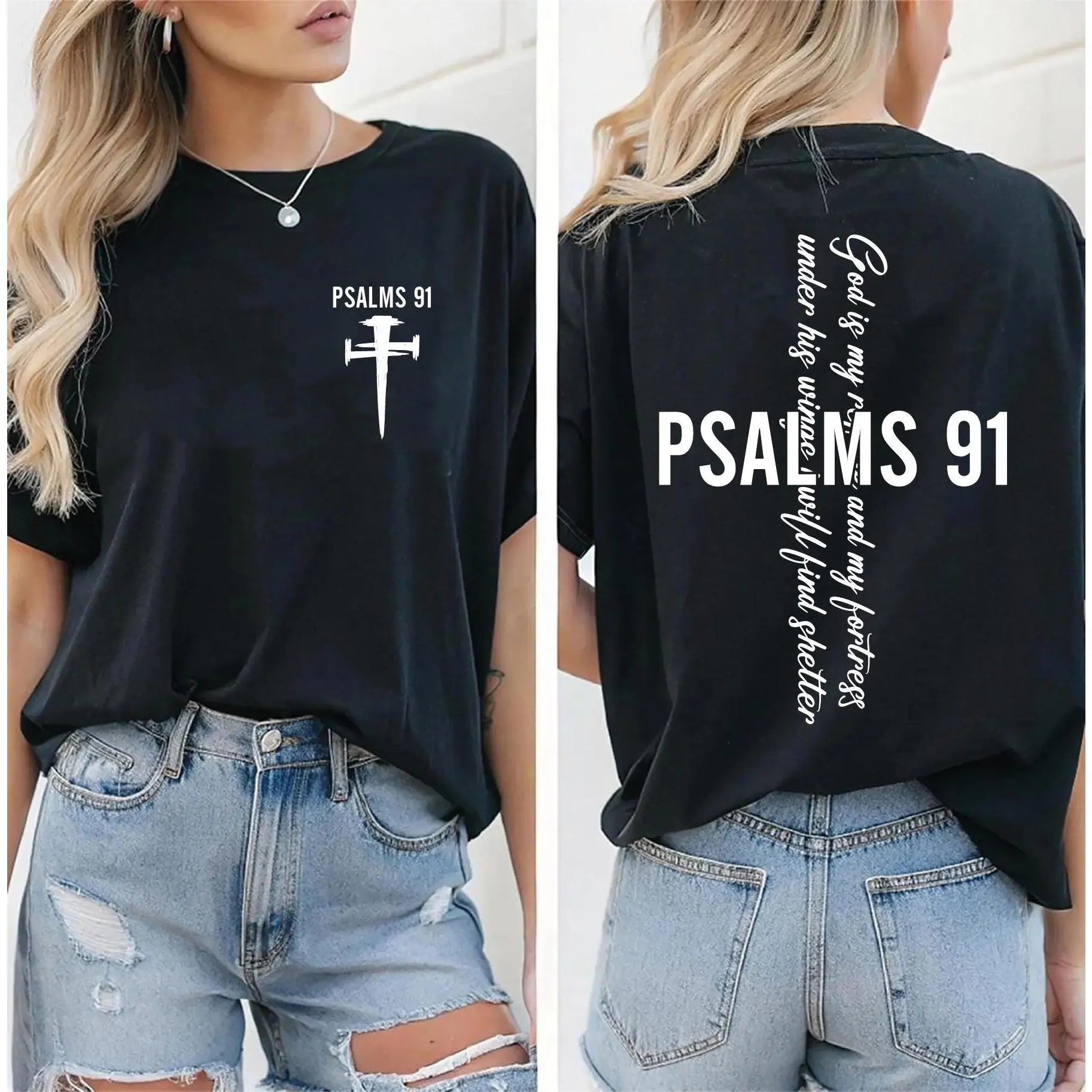 Psalm 91 Christian  Shirt: Trendy Bible Verse Tee, Catholics Gift