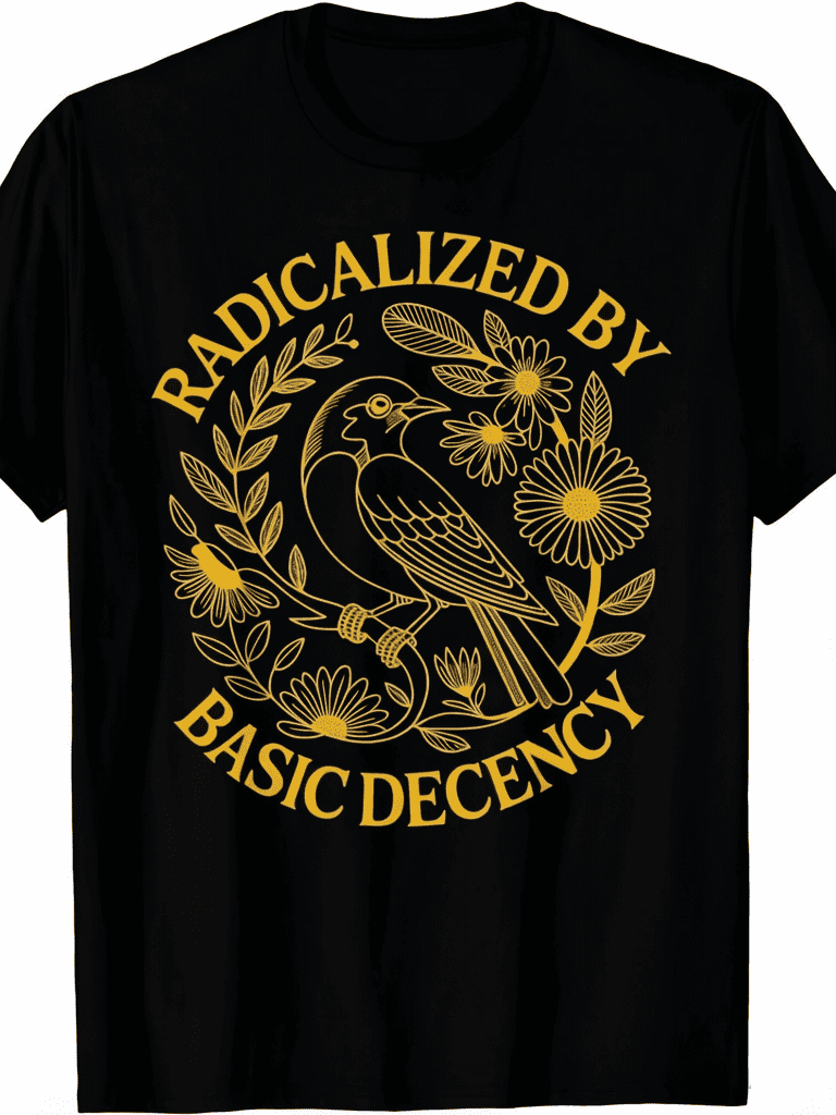 Radicalized by Basic Decency Floral Empowerment T-Shirt