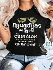 Retro Palm Tree Sunglasses Hungarian Funny Quote Women's T-Shirt