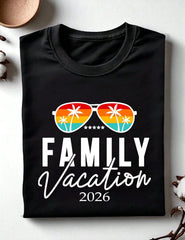 Retro Sunglasses Palm Tree Family Vacation 2026 Graphic T-Shirt