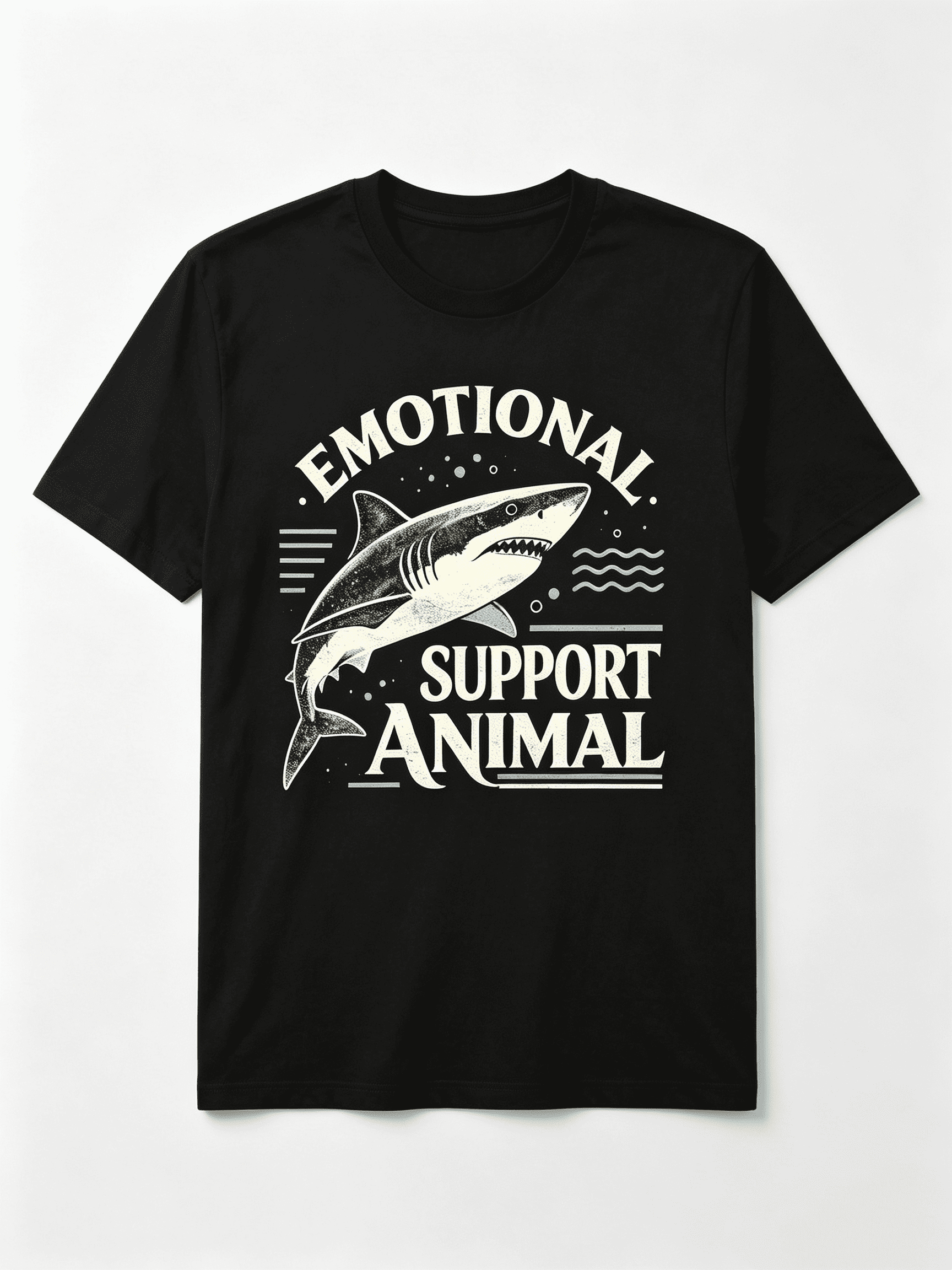 Retro Vintage Shark Emotional Support Animal Sarcastic Unisex T-Shirt