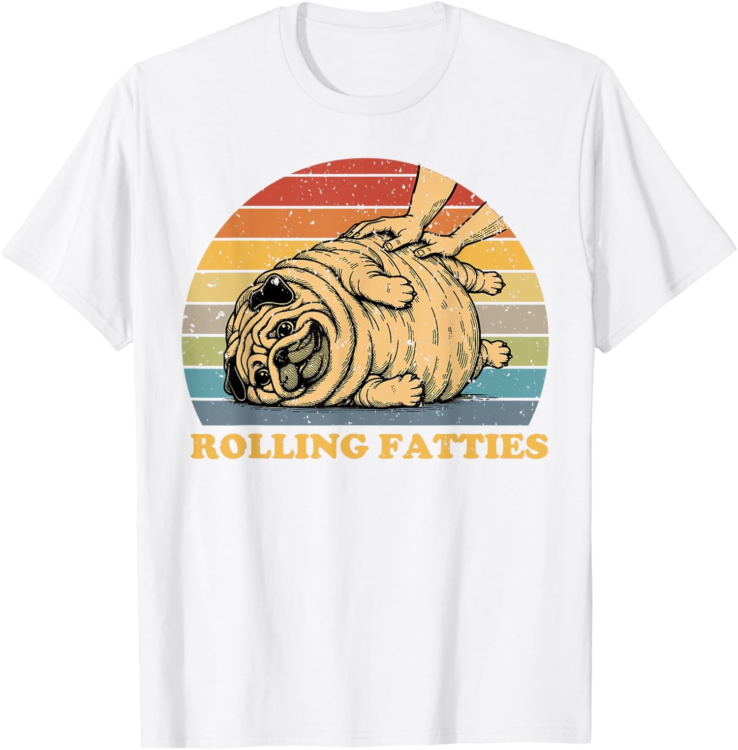 Rolling Fatties Dog Funny Pug Meme Costume Unisex T-Shirt