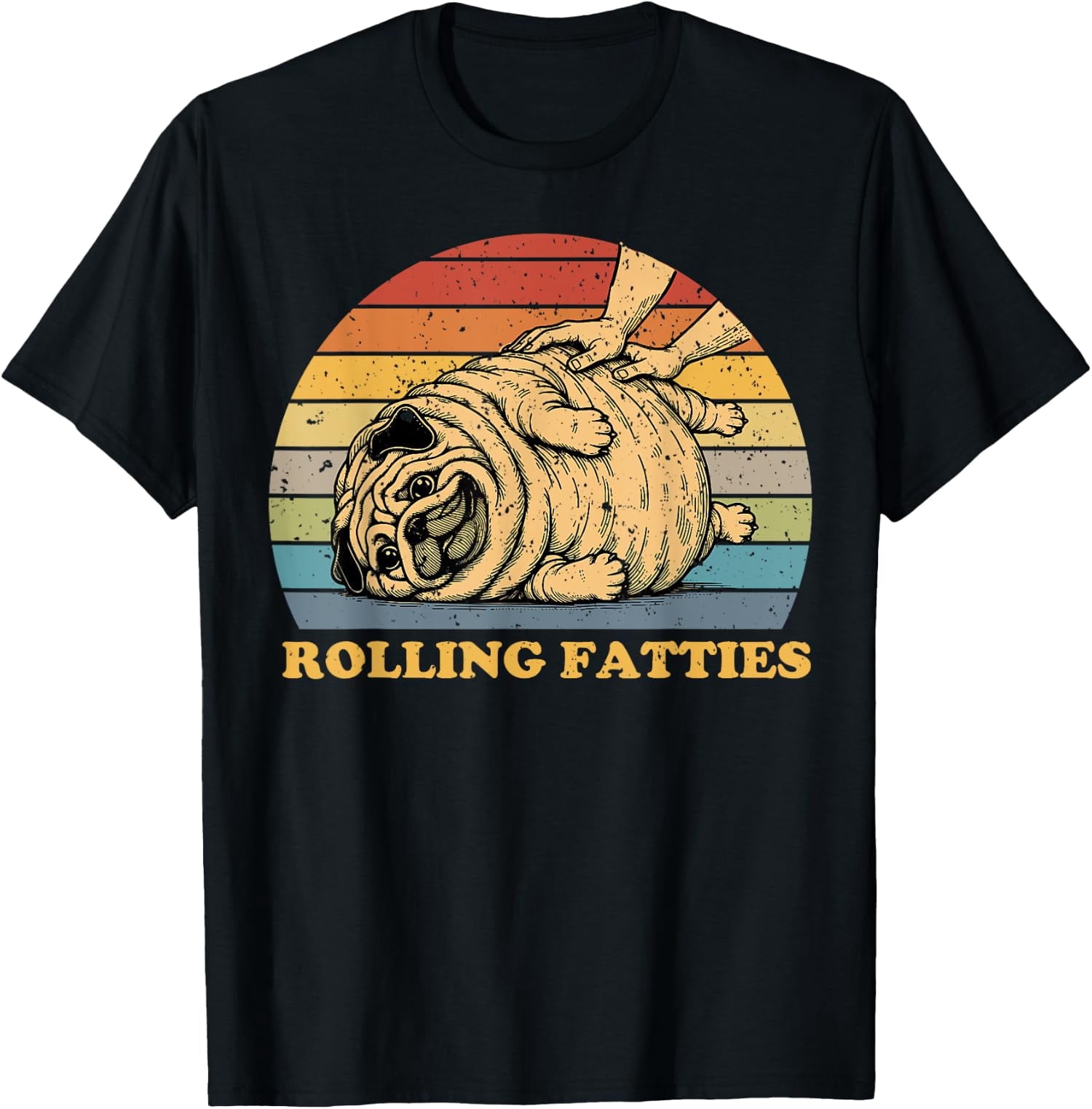 Rolling Fatties Dog Funny Pug Meme Costume Unisex T-Shirt