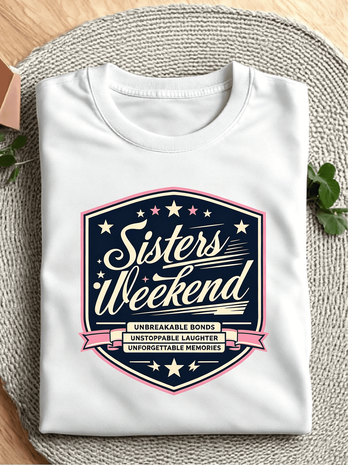 Sisters Weekend Matching Graphic Tee, Women's Casual Short Sleeve Top