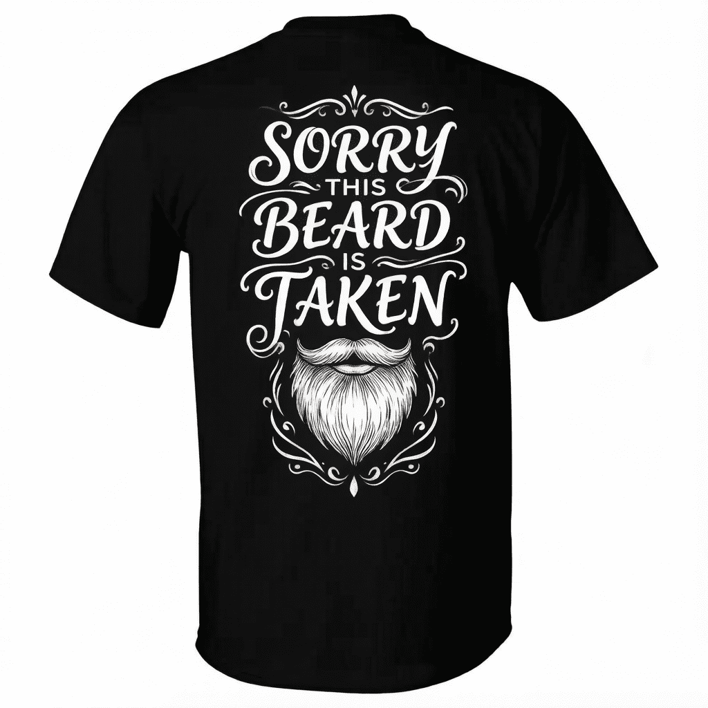 Sorry This Beard is Taken Funny Quote Unisex Cotton T-shirt, Gift for Husband from Wife Boyfriend