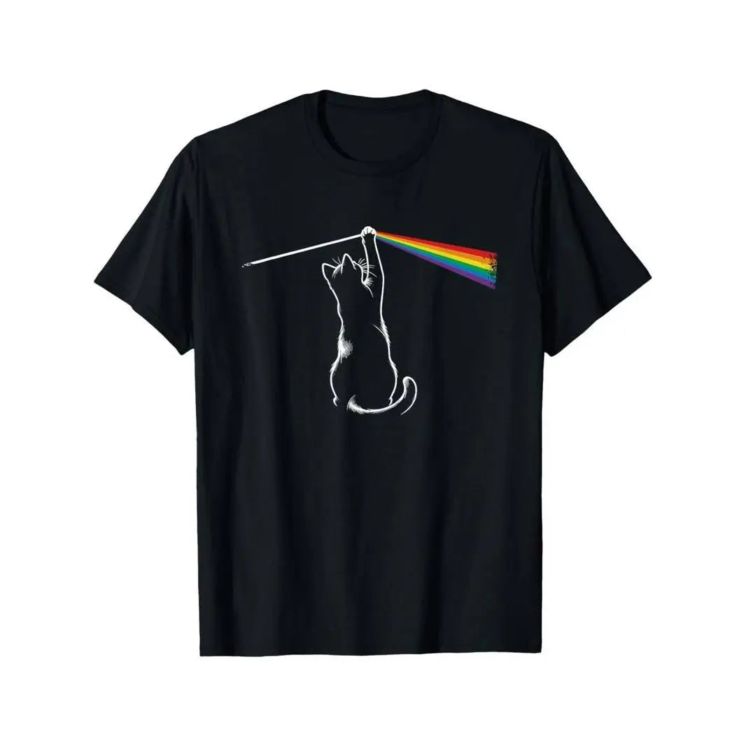 Summer t Shirts Rock Cat Graphic Tee for Men & Women