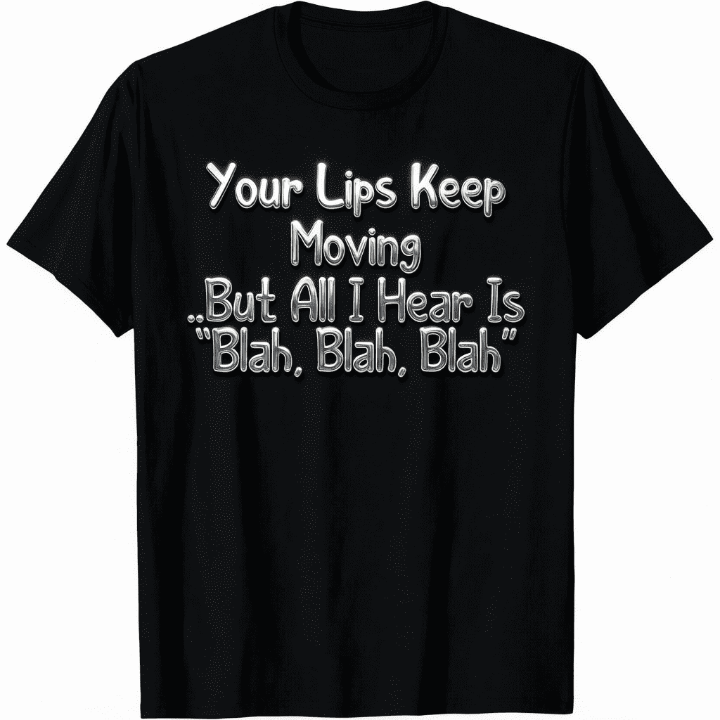Unisex Funny Sarcastic Graphic T-Shirt, Your Lips Keep Moving But All I Hear Is Blah Blah Crew Neck Casual Tee for Men Women