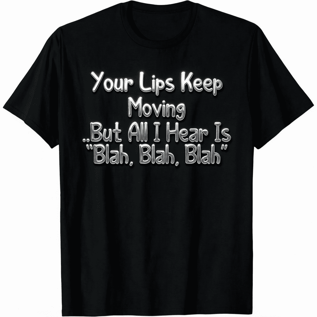 Unisex Funny Sarcastic Graphic T-Shirt, Your Lips Keep Moving But All I Hear Is Blah Blah Crew Neck Casual Tee for Men Women