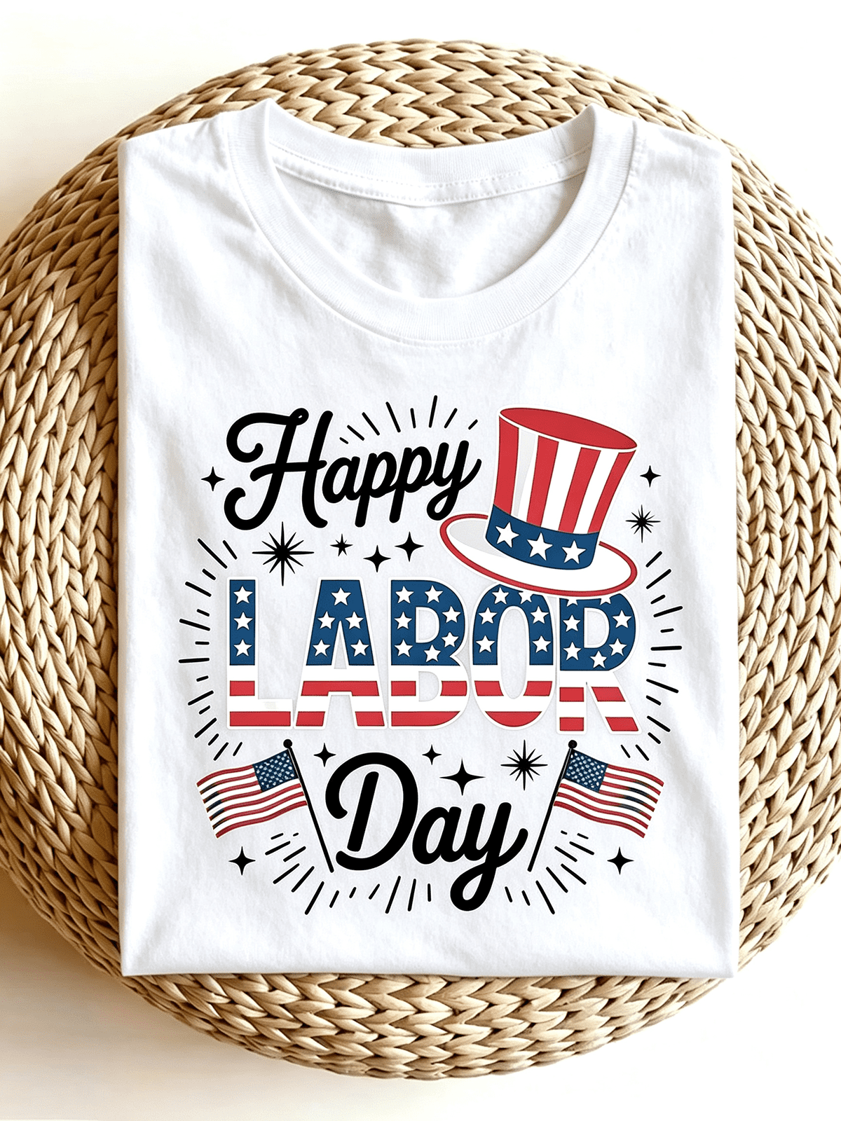 Unisex Happy Labor Day American Flag Graphic T-Shirt Patriotic USA Stars Stripes Casual Short Sleeve Tee For Labor Holiday