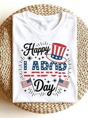 Unisex Happy Labor Day American Flag Graphic T-Shirt Patriotic USA Stars Stripes Casual Short Sleeve Tee For Labor Holiday