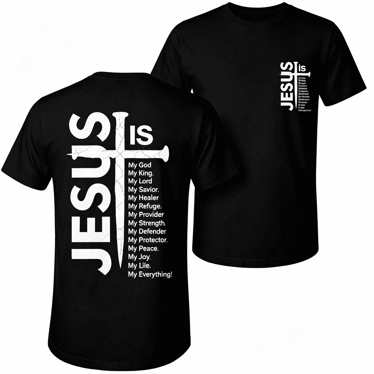 Unisex Pure Cotton Crew Neck Graphic T-Shirt, Jesus Cross Print Relaxed Fit Breathable Casual Tee For Spring Summer Outdoor Wear
