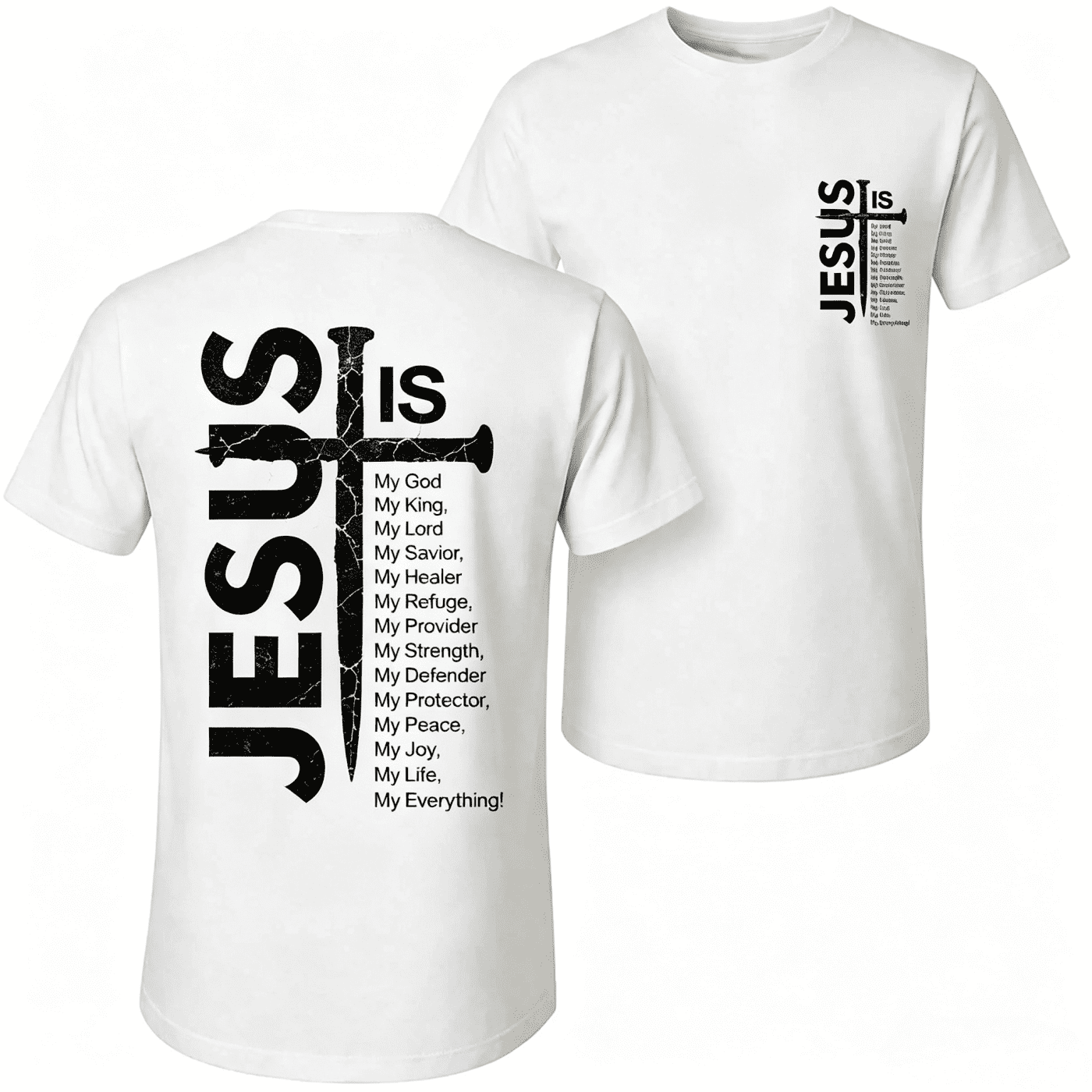 Unisex Pure Cotton Crew Neck Graphic T-Shirt, Jesus Cross Print Relaxed Fit Breathable Casual Tee For Spring Summer Outdoor Wear
