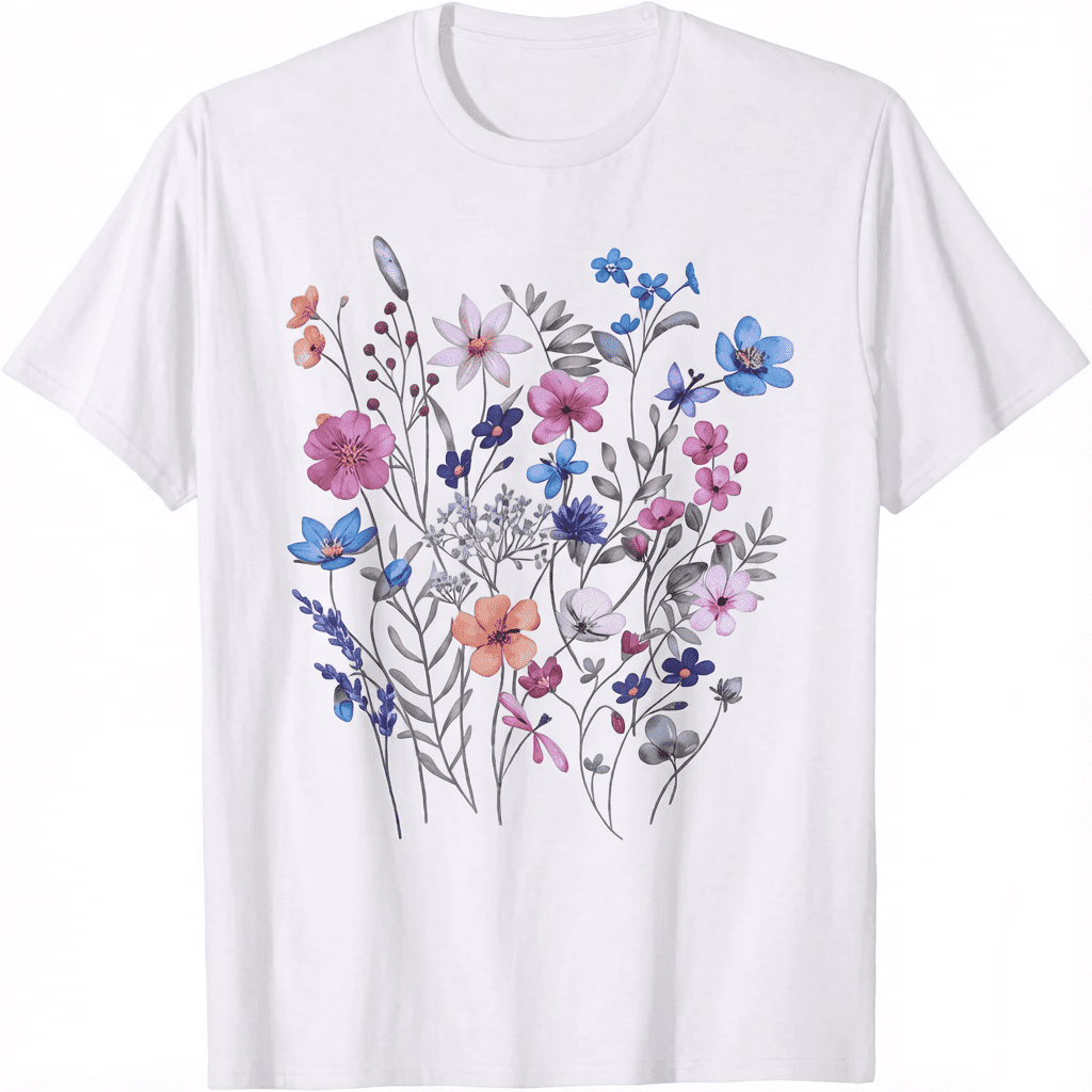 Vintage Flowers Women Wildflower Graphic Floral Gardening T-Shirt unisex Tee
