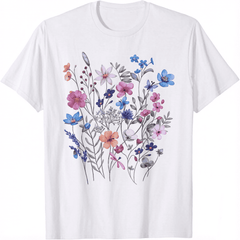 Vintage Flowers Women Wildflower Graphic Floral Gardening T-Shirt unisex Tee
