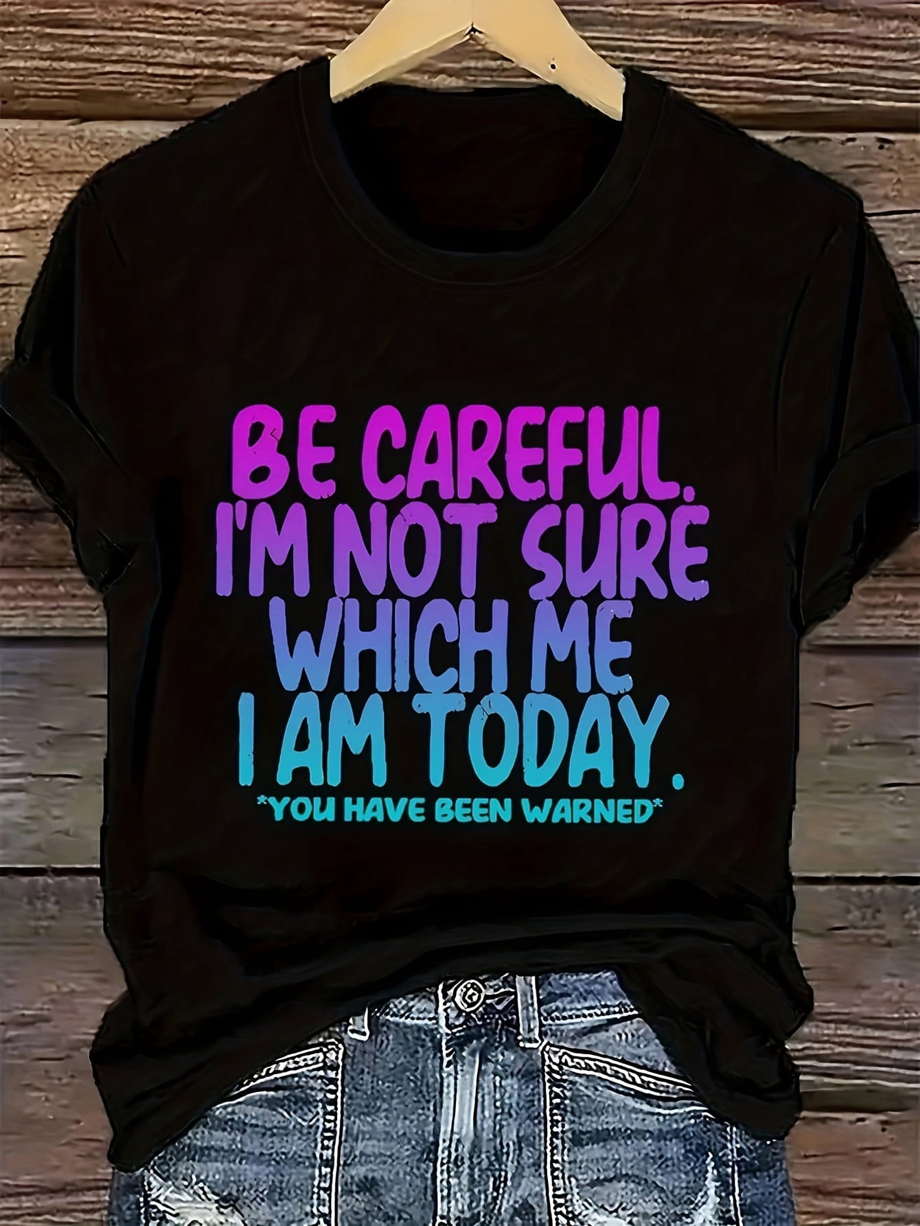 Women'S Funny "I'm Not Sure Which Me I Am Today" T-Shirt - Pink Crew Neck Tee with Lettering - Lightweight Everyday Casual Shirt for Women - Humorous Gift for, Ladies T Shirts, Comfortable Fit Shirt